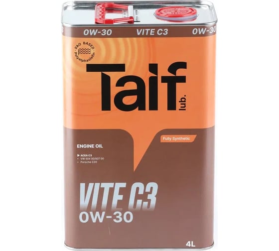 Изображение товара Автомобильное масло TAIF VITE 0W-30 SN, C3, 4 л 211195