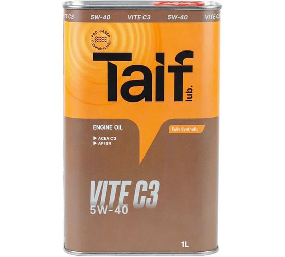 Изображение товара Автомобильное масло TAIF VITE 5W-40 SN, C3, 1 л 211017