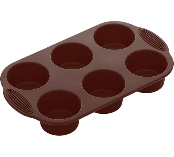 Изображение товара Форма NADOBA ALENKA для 6 круглых маффинов, силиконовая, 30x18x4,3 см, 762116