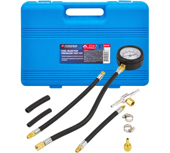 Изображение товара Набор для измерения давления топлива Forsage 0-7bar 8 предметов, в кейсе F-946G08(15190)