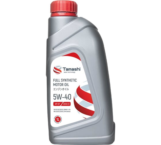 Изображение товара Масло моторное синтетическое Tamashi 1л 5W-40 API SP, ACEA C3 GM Dexos2, 229.51/229.52, LL04, 511.00/505.01 5W40T071