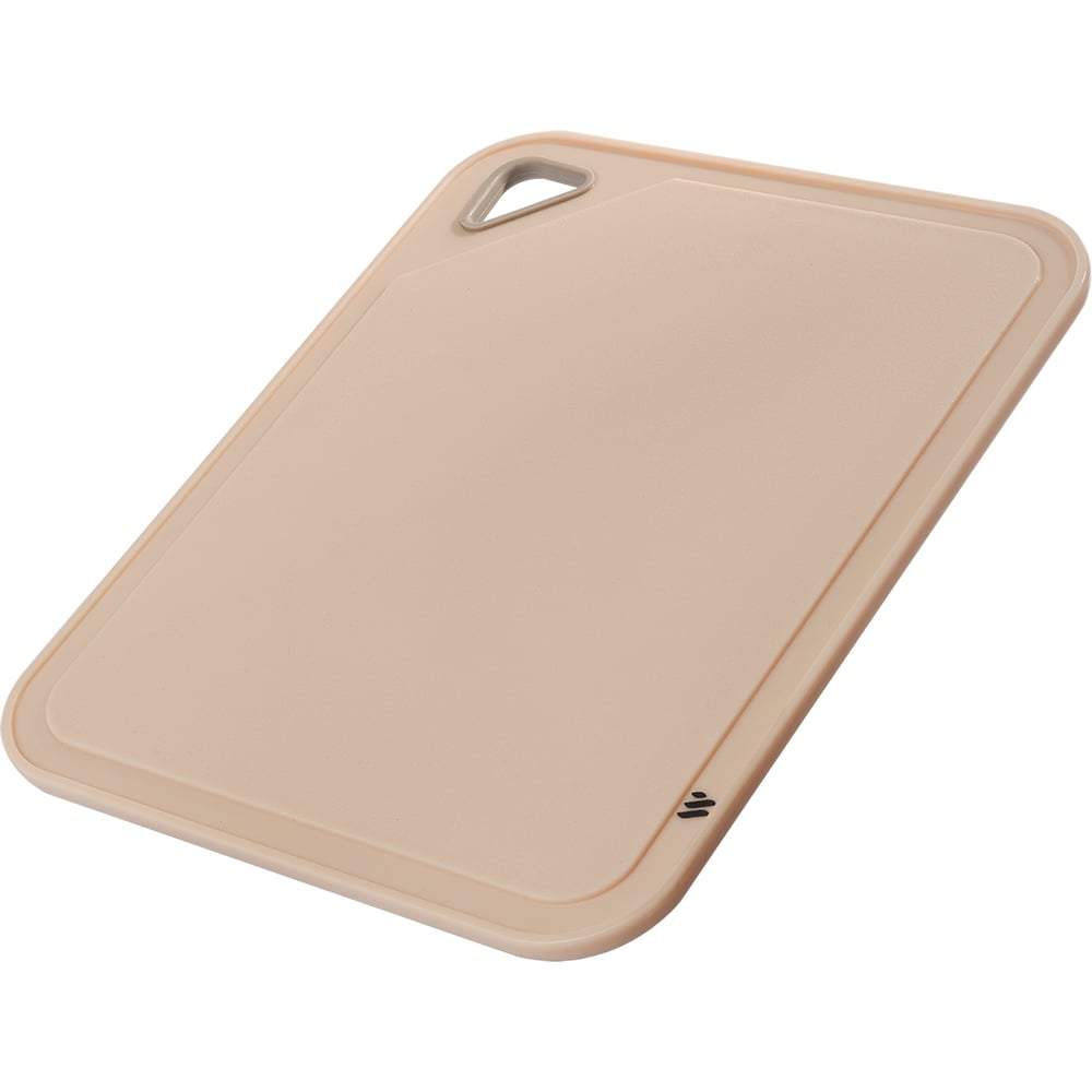 Изображение товара Доска разделочная WERNER GUSTO 25x20 см: пластик с резиной, серый/бежевый