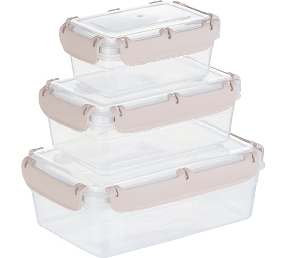 Изображение товара Набор из 3 контейнеров WERNER Eletto с защелками 0,4 л, 0,8 л, 1,4 л. 51575