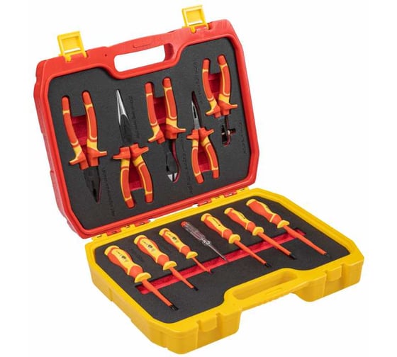 Изображение товара Набор диэлектрического инструмента HOEGERT TECHNIK 1000 V, 12шт HT1E100