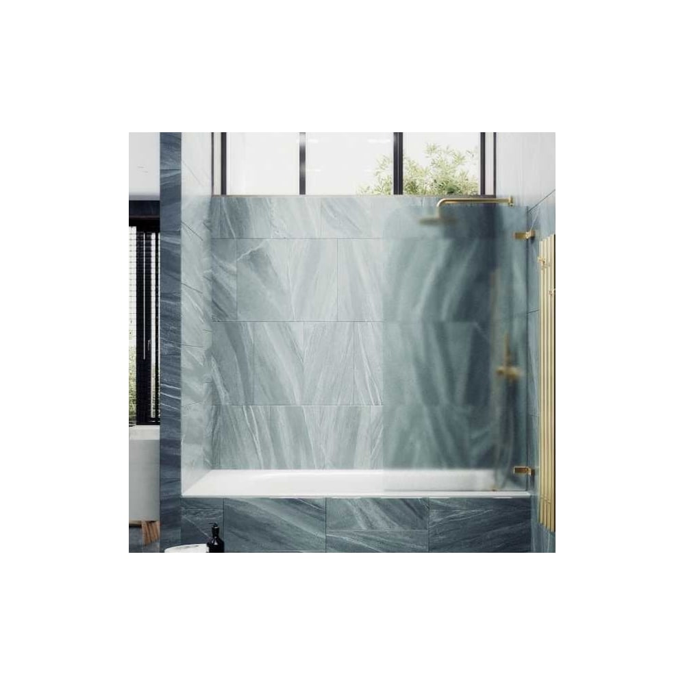 Шторка поворотная на петлях MaybahGlass 1400х405 6 мм сатин MGV-648-3