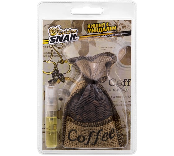 Изображение товара Освежитель Golden Snail Мешочек кофе Вишня и миндаль GS6104