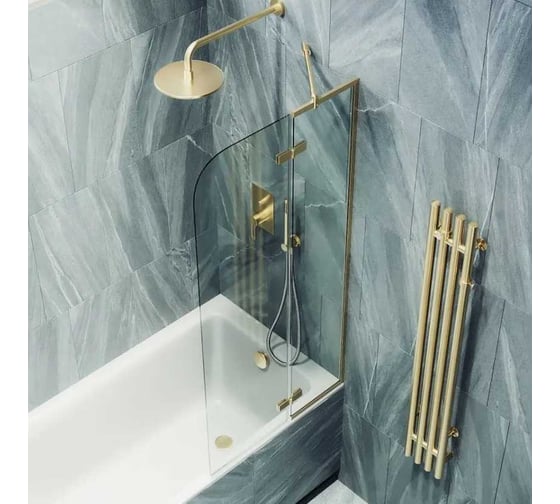 Изображение товара Шторка поворотная с добором MaybahGlass 1400х690 6 мм бесцветное MGV-656-3