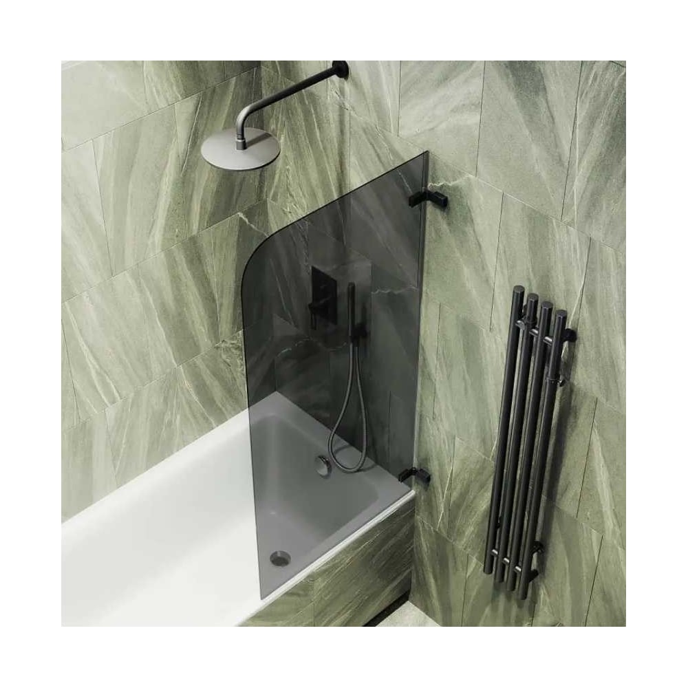 Шторка поворотная с добором MaybahGlass 1400х690 6 мм бесцветное MGV-656-6