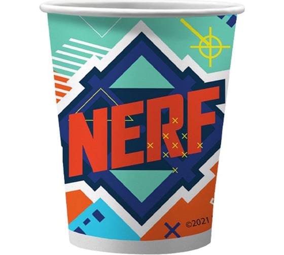 Изображение товара Набор бумажных стаканов NERF ND Play голубой, 6 шт, 250 мл 298924
