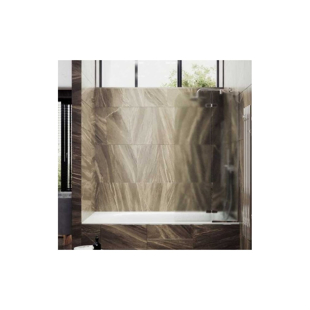 Изображение товара Шторка для ванной MaybahGlass 1400х990 6 мм сатин с добором, поворотная