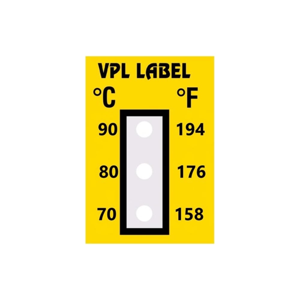 Изображение товара Набор термоиндикаторных наклеек VPL Thermolabel 70C-80C-90C, 50 шт