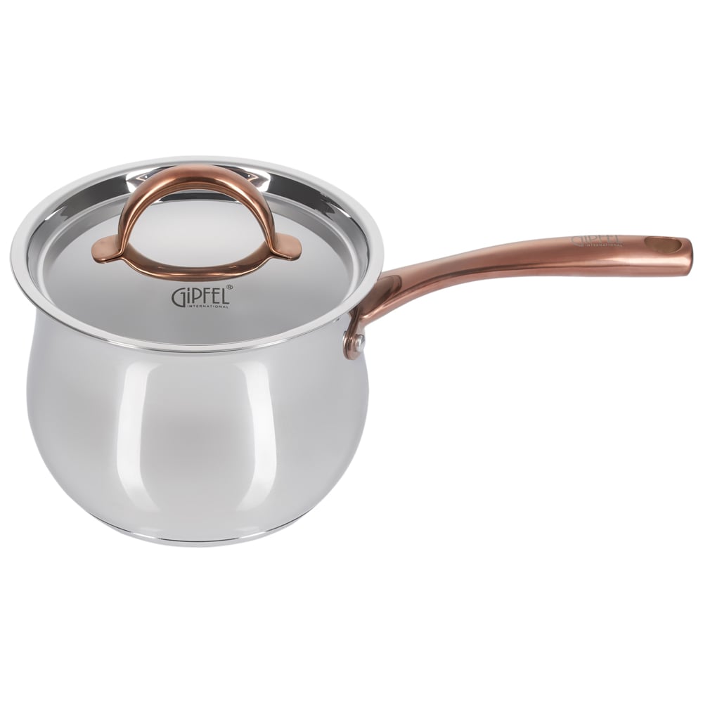 Изображение товара Ковш GIPFEL ABSOLUTE 16x13см 2 4л со стальной крышкой индукционное дно