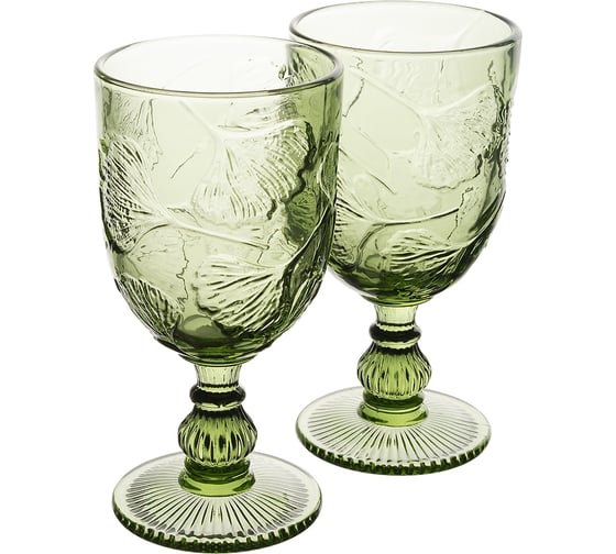 Изображение товара Набор бокалов GIPFEL GINKGO 2 шт, 340 мл. Материал: стекло. Цвет: зеленый. 51178