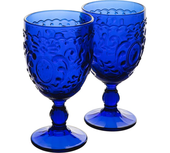 Изображение товара Набор бокалов GIPFEL ONTARIO 2 шт, 350 мл. Материал: стекло. Цвет: синий. 51523