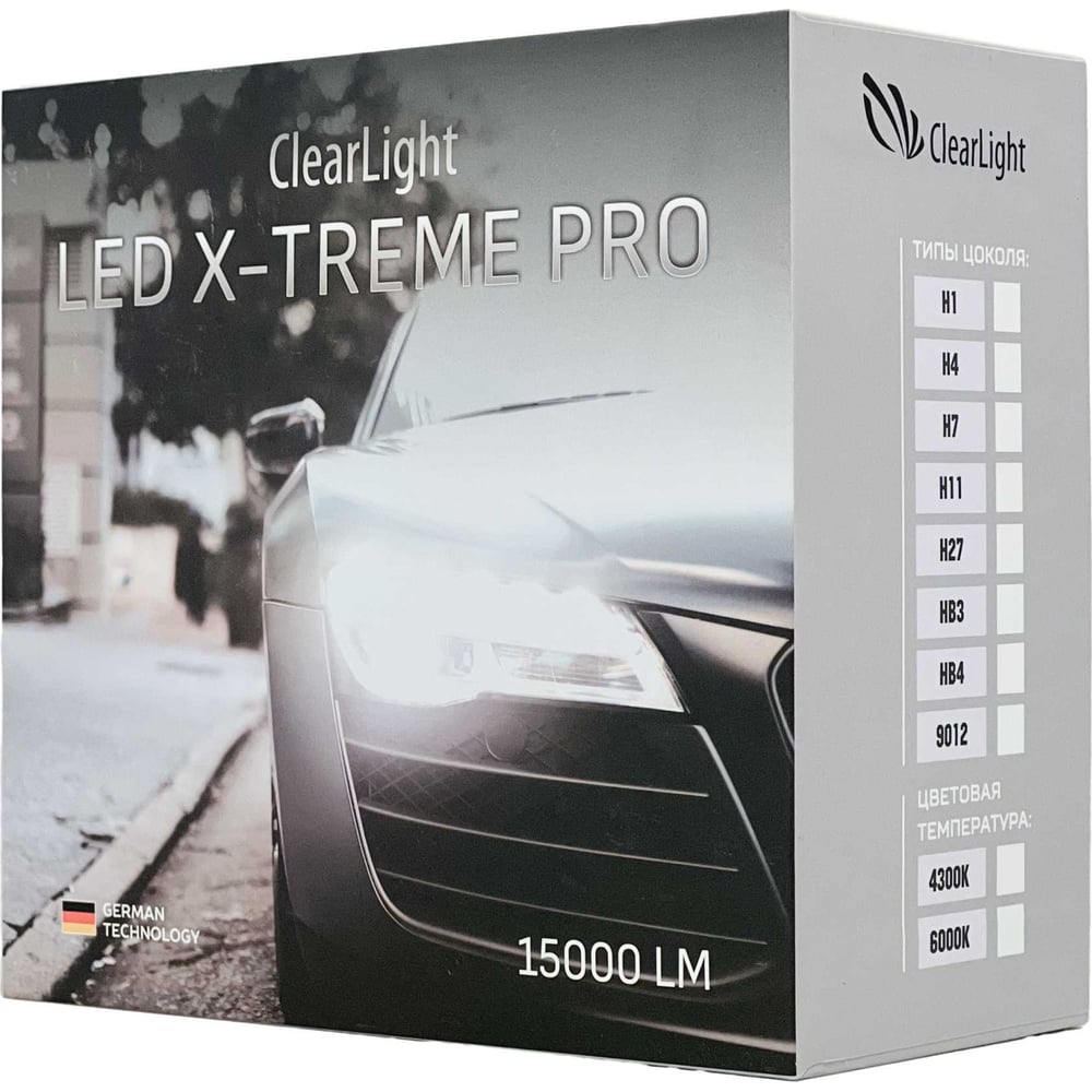 Светодиодные лампы Clearlight X-Tream PRO оснащены чипами CSP OSRAM и имеют инновационную систему терморегулирования, которая гарантирует стабильную работу, даже при аварийной остановке вентилятора охлаждения. Автолампы работают при напряжении в 12 Вольт, оснащены технологией защиты от пыли и влаги IP65, что делает их идеальными для экстремальных условий. Одним из преимуществ данной лампы является энергопотребление в 90 Ватт. Автомобильная лампа потребляет меньше энергии, чем лампы с более высокими значениями. Это позволяет снизить нагрузку на аккумулятор автомобиля и увеличить его срок службы. Лампы для автомобиля 15000 lm и световой температурой 6000 К, они создают холодный белый свет, что обеспечивают яркое и чёткое освещение, помогая вам видеть дальше и замечать препятствия на большом расстоянии. Поднимите свой автомобиль на новый уровень и наслаждайтесь безопасностью и стилем.