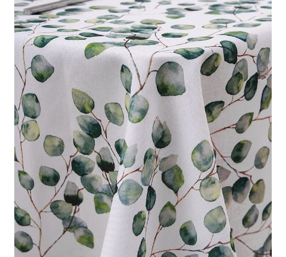 Изображение товара Скатерть прямоугольная с водоотталкивающей пропиткой Василиса 140x150 пэ Green 301058