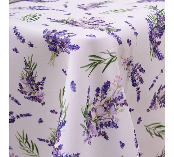 Изображение товара Скатерть прямоугольная с водоотталкивающей пропиткой Василиса 140x180 пэ Lavander 301062