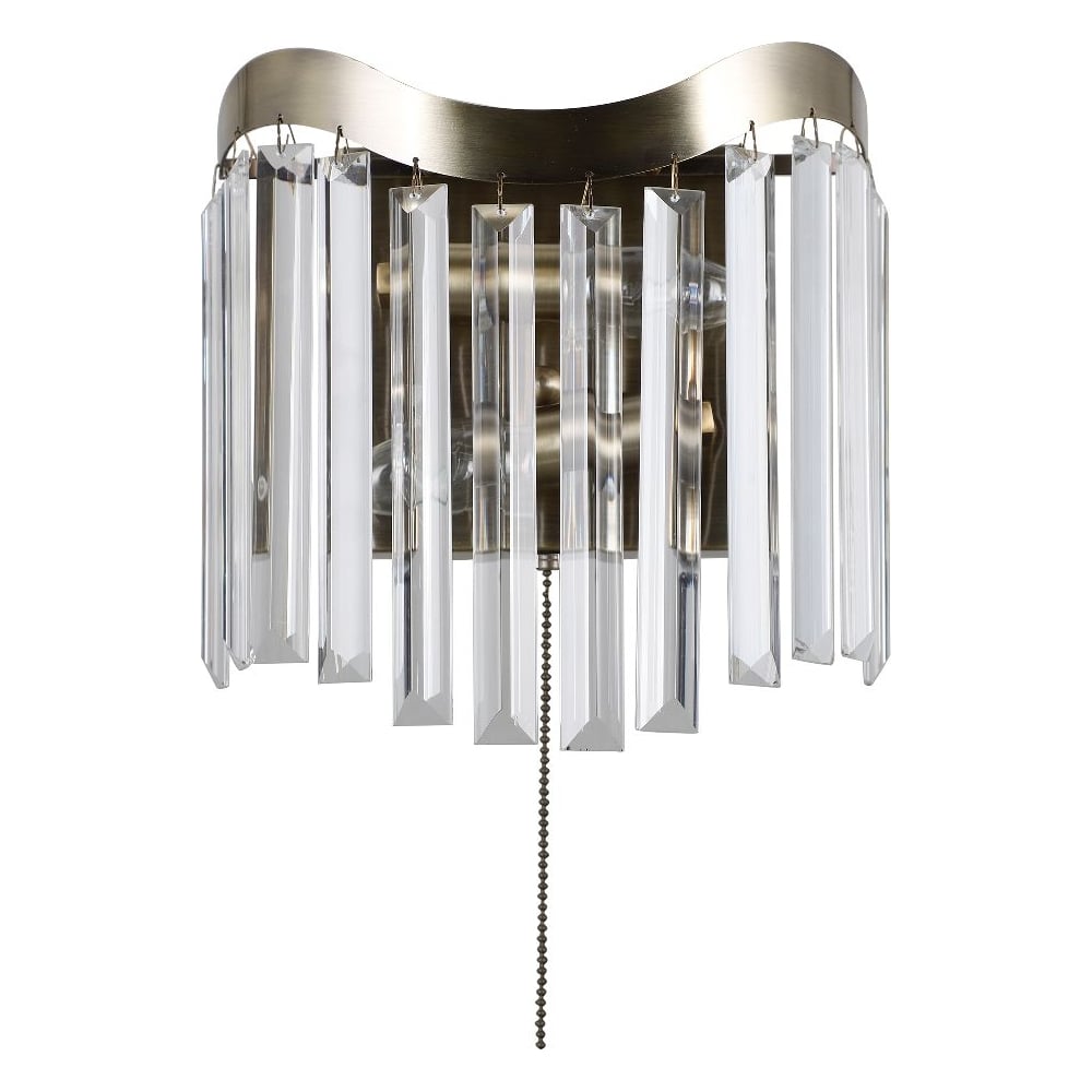 Изображение товара Настенный светильник Moderli Wave золотой с хрусталем и цоколем E14