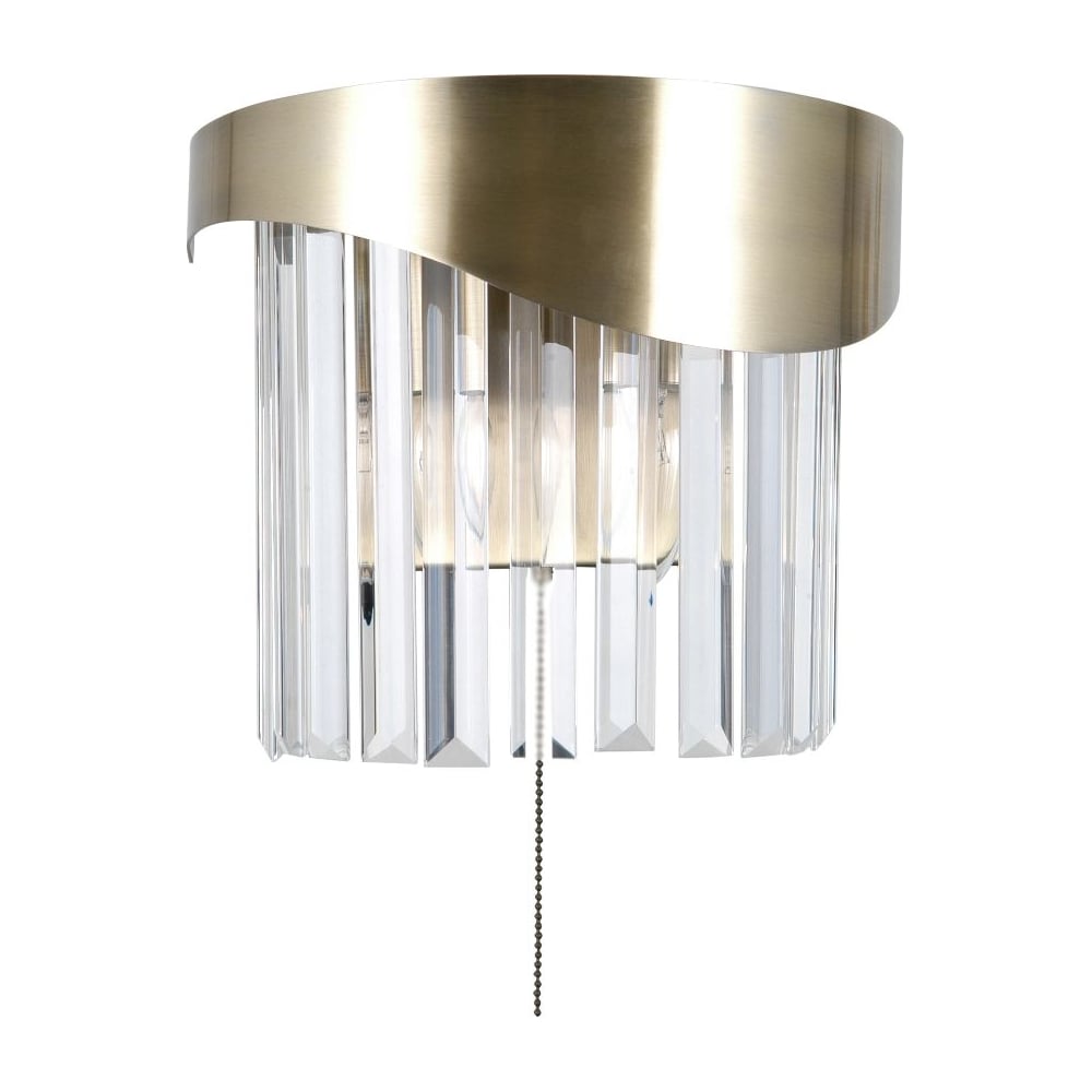 Изображение товара Настенный светильник Moderli Wave золотой V10765-2W с хрусталем и 2 лампами