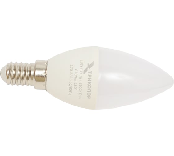 Изображение товара Лампа светодиодная Триколор LED C37 7Вт 6500K E14 LED-TR-C377w6KE14