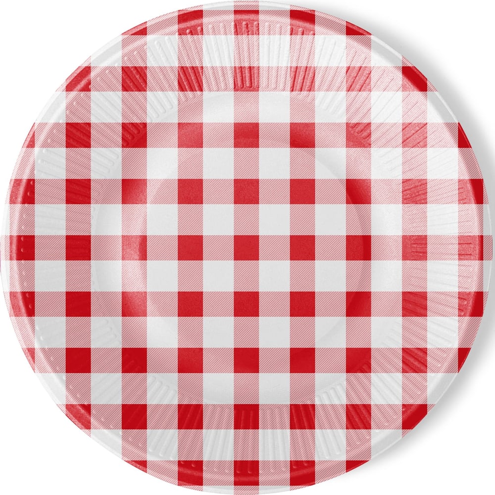 Изображение товара Набор бумажных тарелок ND Play Клетка 6 шт, 230 мм красные 291249
