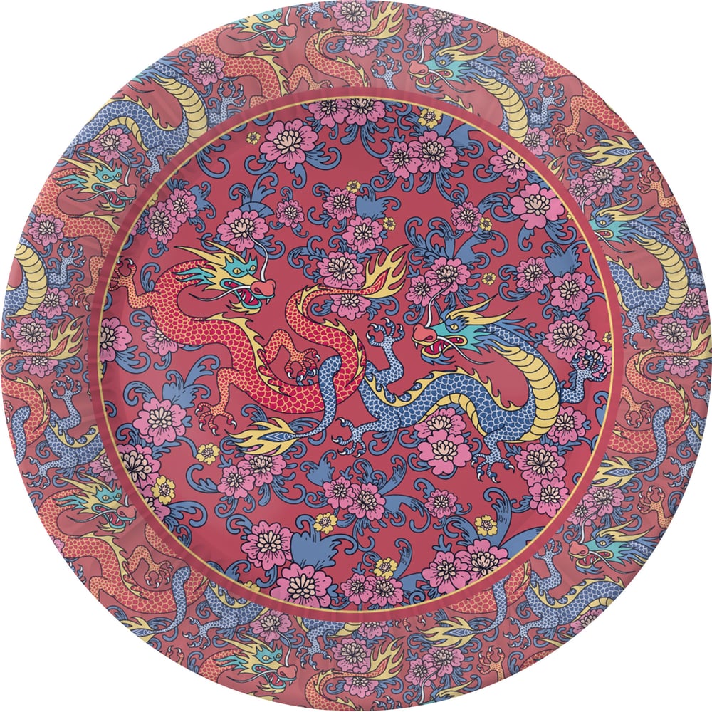 Изображение товара Бумажные тарелки ND Play Китайские драконы 180 мм 6 шт для холодных и горячих блюд