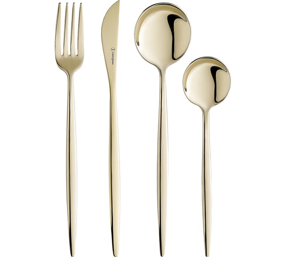 Изображение товара Набор столовых приборов Liberty Jones Globe золотистые, 16 предметов LJ0000205