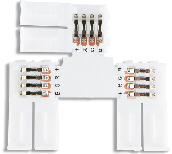 Изображение товара Соединитель T-образный Ambrella Light для светодиодной ленты 5050 12/24V (4 конт.) ILLUMINATION GS7001