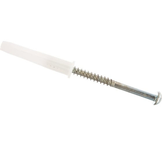 Изображение товара Набор VIPкрепеж белый дюбель 8х45 + шуруп 5х70 п/гол.оцинк. 3шт/3шт 11510 VIPS