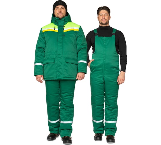 Изображение товара Костюм мужской утепленный Прабо " Стройка" зелёный/лимонный/жёлтый р-р 52-54/170-176 33672