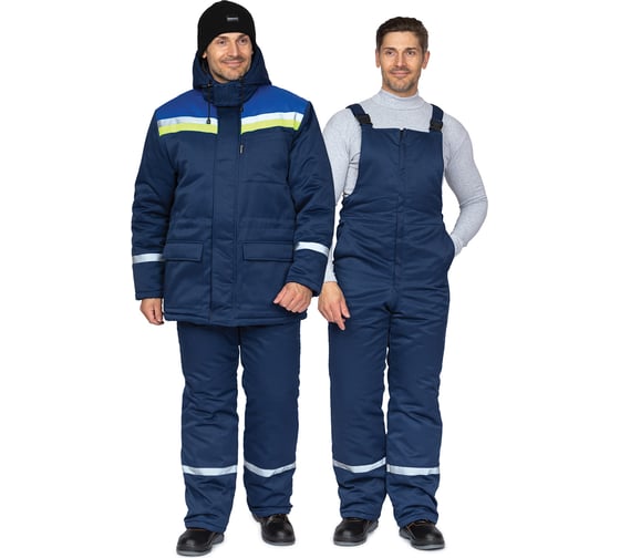 Изображение товара Костюм мужской утепленный Прабо " Стройка" т.синий/василёк/лимонный р-р 52-54/170-176 33656