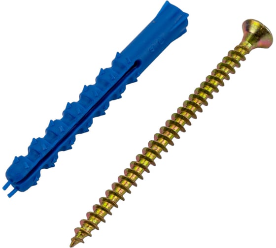 Изображение товара Набор крепления плинтусов VIPкрепеж 6/50 дюбель ежик 18шт/18шт 23008 VIP