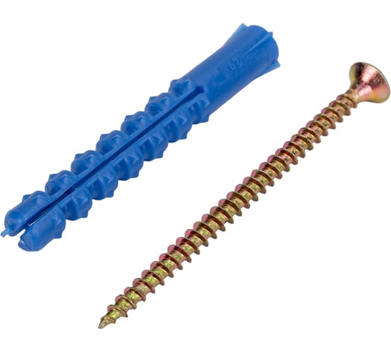 Изображение товара Набор крепления плинтусов VIPкрепеж 8/60 дюбель ежик 12шт/12шт 23014 VIP