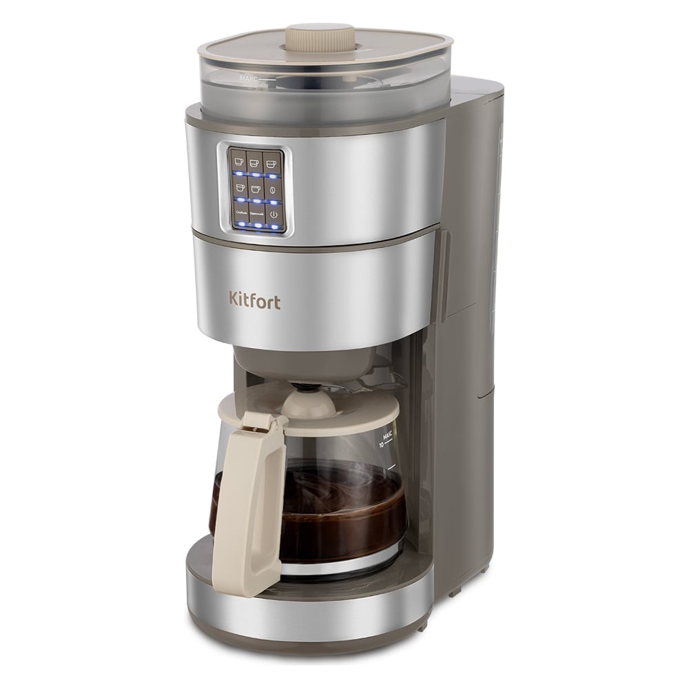 Изображение товара Кофемашина KITFORT КТ-7204 капельная, мощность 1000 Вт, коричневая модель