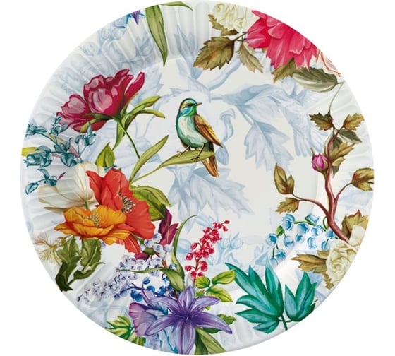 Изображение товара Набор бумажных тарелок ND Play Птицы и цветы, 6 шт, 230 мм 297167