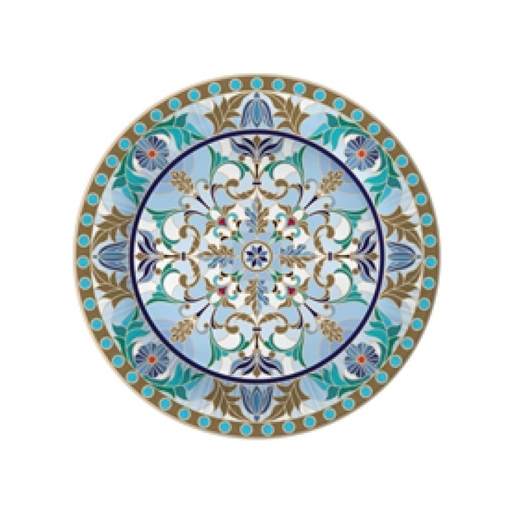 Изображение товара Набор бумажных тарелок ND Play Царская-калейдоскоп голубая, 6 шт, 230 мм 308709