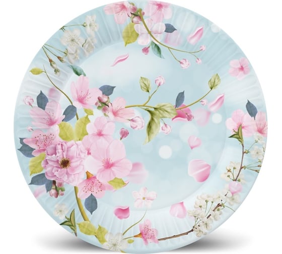 Изображение товара Набор бумажных тарелок ND Play Яблоневый цвет, 6 шт, 230 мм 308374