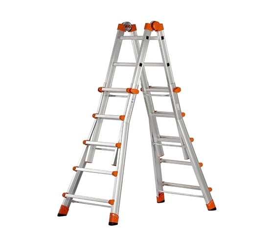 Изображение товара Шарнирная телескопическая лестница-стремянка Gierre PEPPina Gigante, 4х5 перекладин AL040