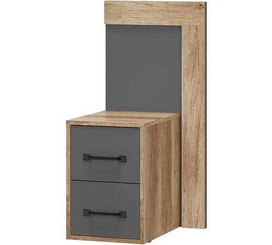 Изображение товара Тумба прикроватная Арника Прима ТБ-12, графит/дуб каньон 00-00130690