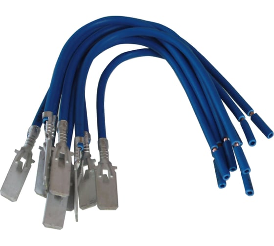 Изображение товара Клемма электропроводки Nord-Yada папа 6,3 мм луженая с проводом 1,5мм TM Nord YADA 10шт в упаковке 909605