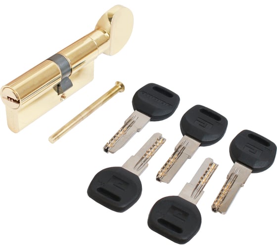 Изображение товара Цилиндровый механизм Аллюр HD FG 70-5К BP 40x30G, латунь, перф. ключ/вертушка 16262