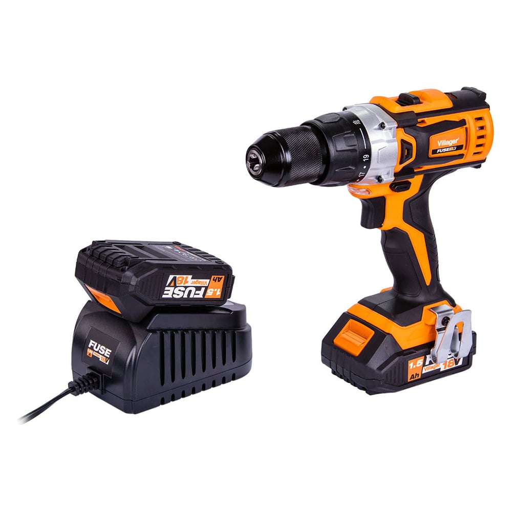 Изображение товара Дрель-шуруповёрт Villager VLP 5220-2BSC с щеточным двигателем