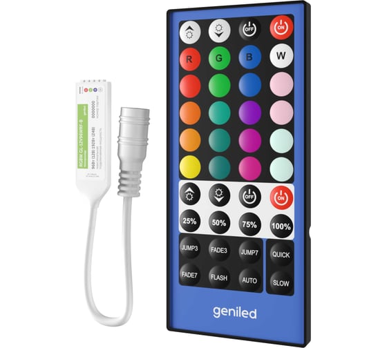 Изображение товара Контроллер пульт для светодиодной ленты RGBW Geniled GL-12V96WRF-B 17012
