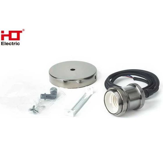 Изображение товара Патрон подвесной HLT E27 со шнуром 1,5м RETRO черный ( 8 шт в уп) 085-10-025