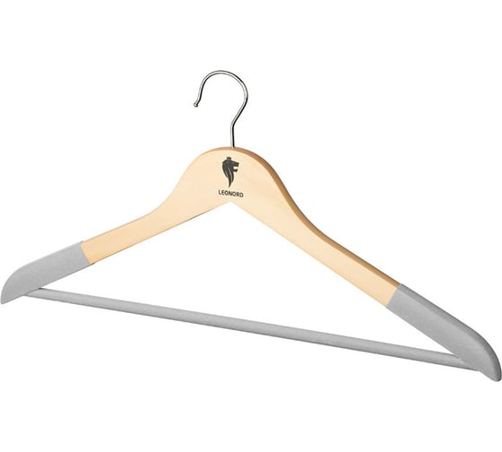 Изображение товара Деревянная вешалка Leonord флокированная, цвет древесный 107887