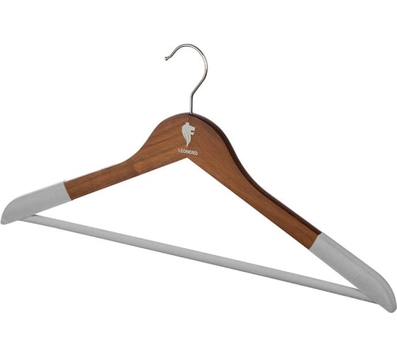 Изображение товара Деревянная вешалка Leonord флокированная, цвет темно-коричневый 107907