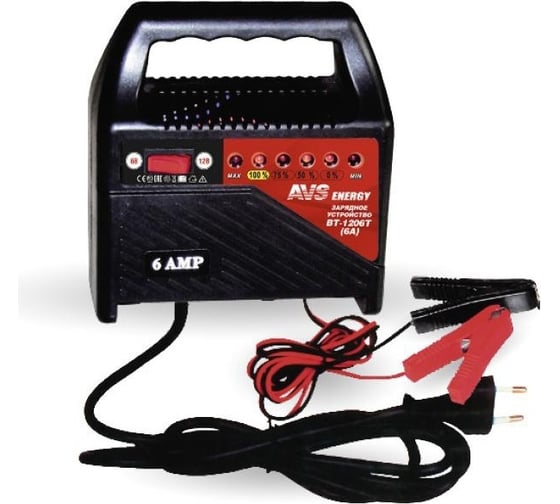 Изображение товара Зарядное устройство для автомобильного аккумулятора AVS BT-1206T (6A) 6/12V A78471S