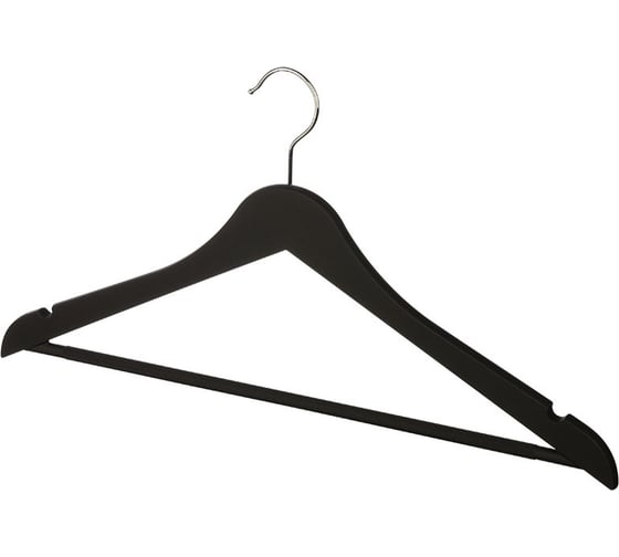 Изображение товара Пластиковая вешалка c выемками Рыжий кот с покрытием soft-touch, черный 107879