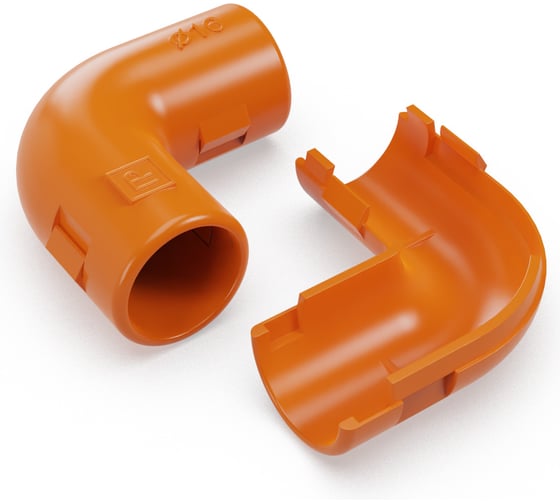 Изображение товара Соединитель угловой разборный Промрукав оранжевый d16 мм 100шт PR13.1216