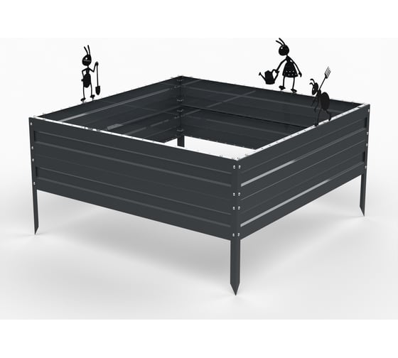 Изображение товара Грядка Metalex KitGarden 1x1 х 0.3 м. Серая 114049